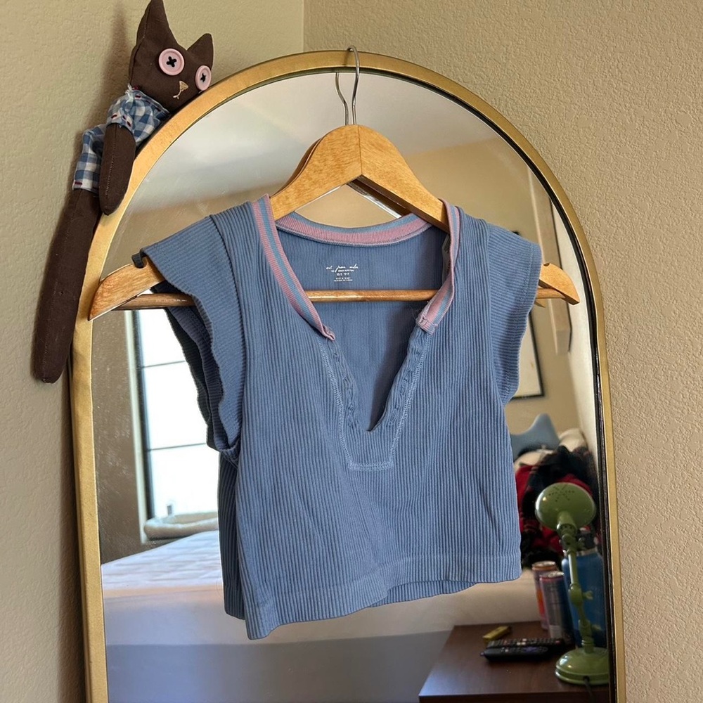 Urban Outfitters Blue and Pink Women's Top